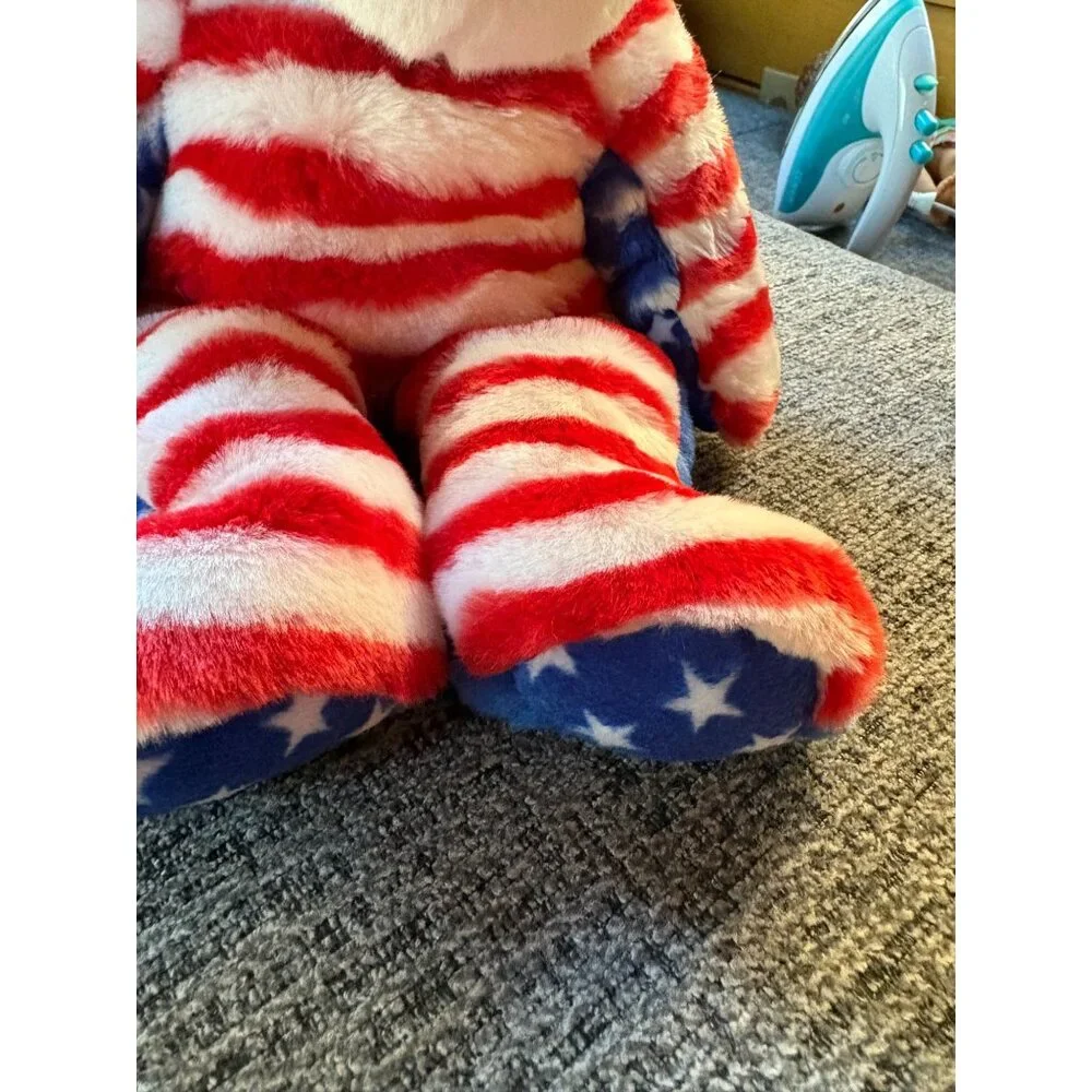 Ty Beanie Buddies Collection 2002 Patriotic Bear Plush Red White & Blue Stars St